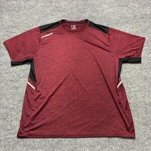 Liberty Pro Athletic T-Shirt Mens Size 2XL Maroon Black Stretch Short Sleeve